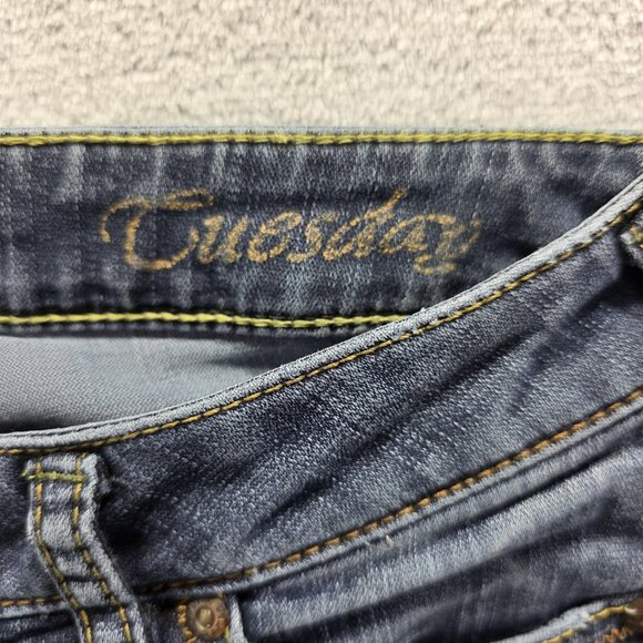 Silver Jeans Tuesday Jeans Womens 28x33 Blue Bootcut Low Rise Embroidered Denim - Picture 4 of 11